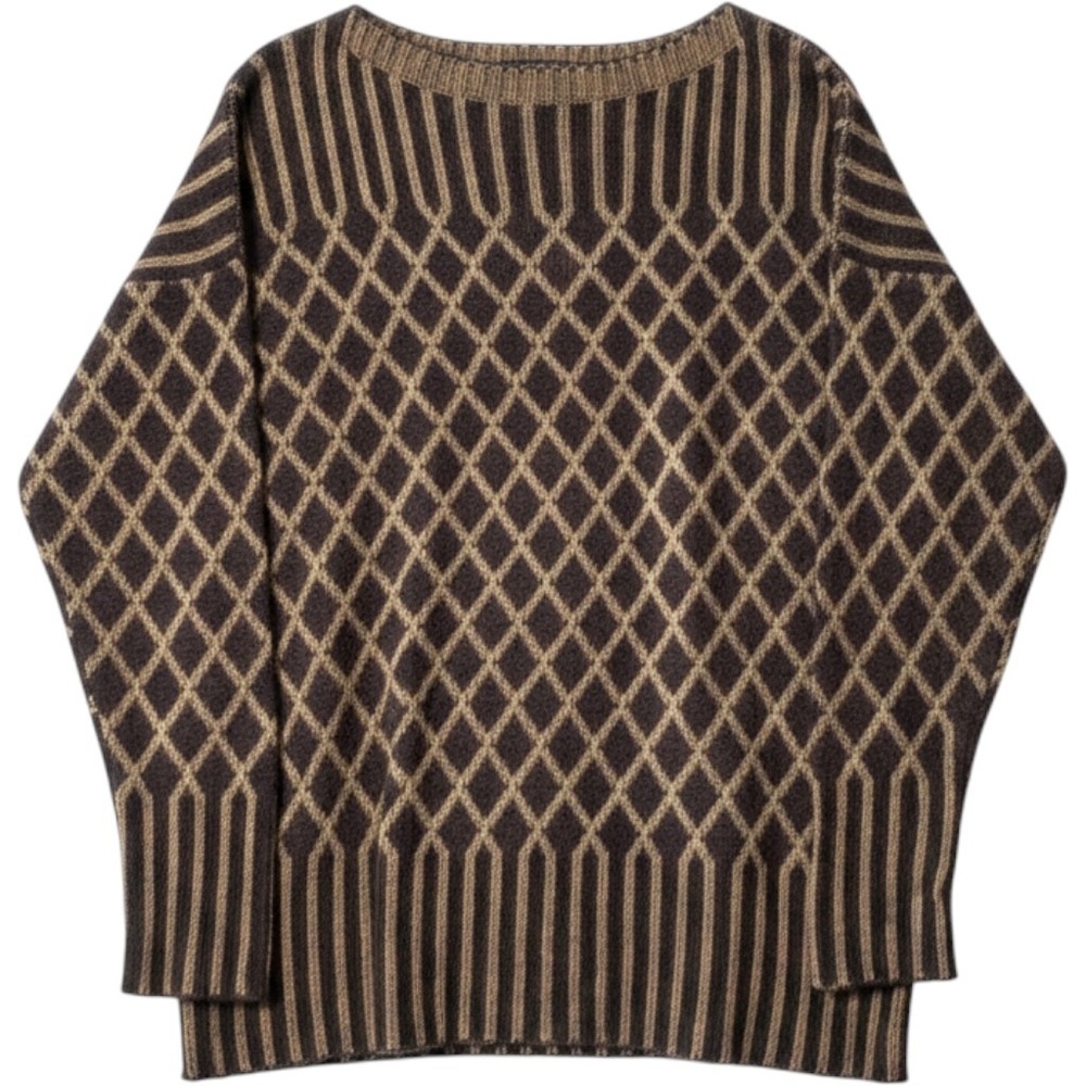 Peruvian Connection‎ Tunic Sweater XXL black Gold Diamond Knit Pima Cotton Boho